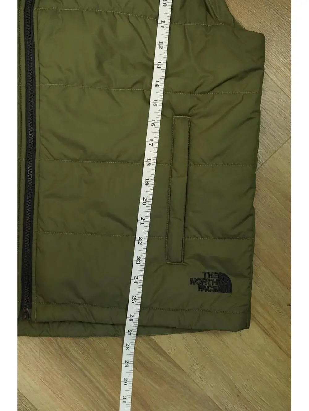 The North Face Puffer Vest, Men's Large Olive Green‎ Black - GorpCore, Preppy